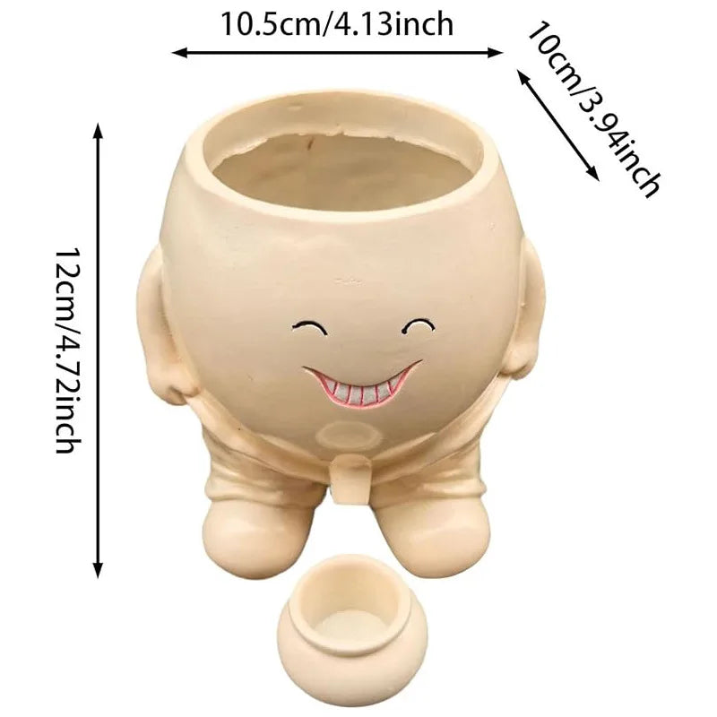 Nordic Green Plant Pot, Horticultural Flower Vase Creative Doll Resin Ornament Outdoor Succulent Flowerpot Hanging Planter