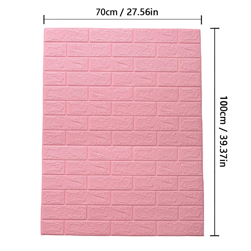 3D Soft Foam Brick Wallpaper Sticker Roll DIY Self Adhesive Living Room Home Kitchen Bathroom Decorative Wall Paper White Blue