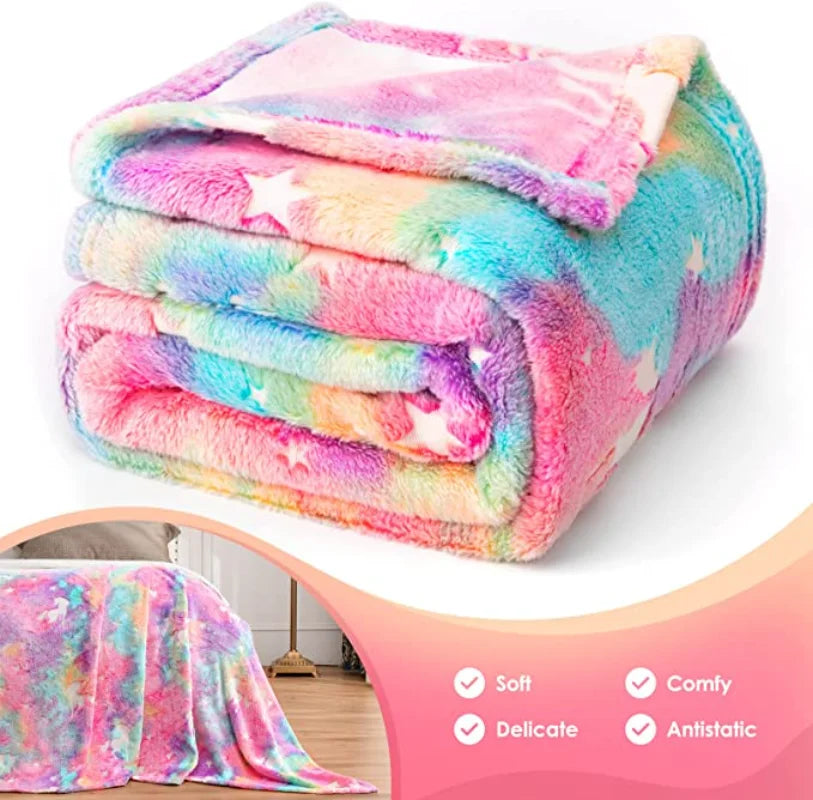 New spacecra Glow in The Dark Blanket Unicorn Gift