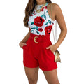 Shorts n vest 2pc set with belt
