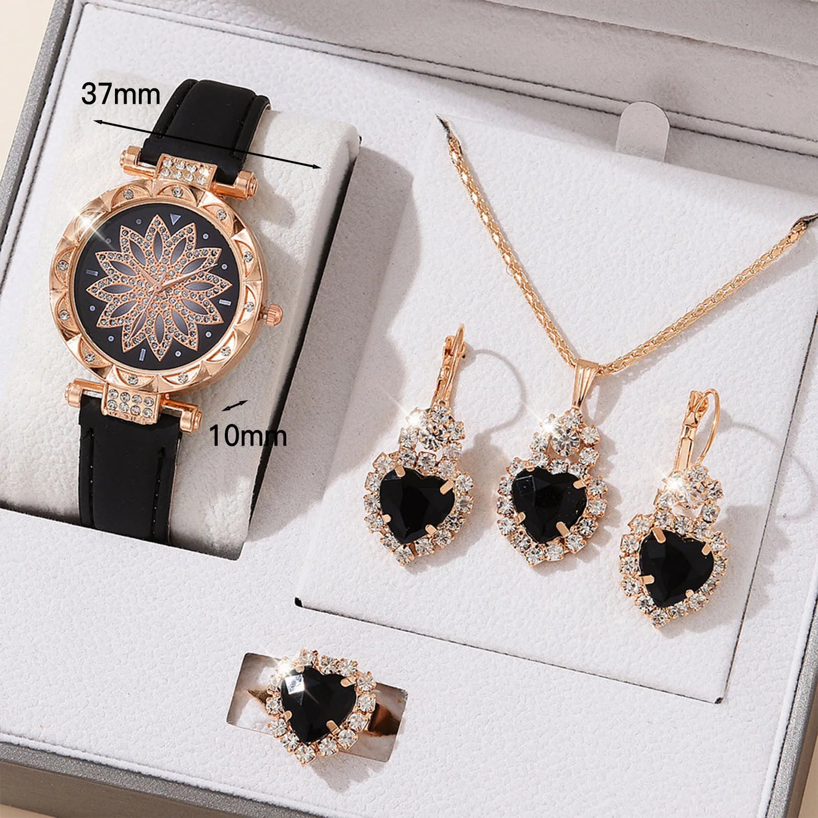 Watch, earrings, necklace gift set