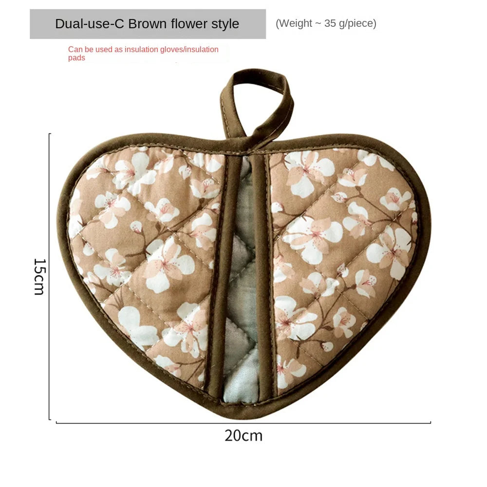 Anti-scalding Oven Gloves Mitts Heat Insulation Iron-proof Printed Japanese Style Kitchen Accessories Bbq Oven Pot Holder