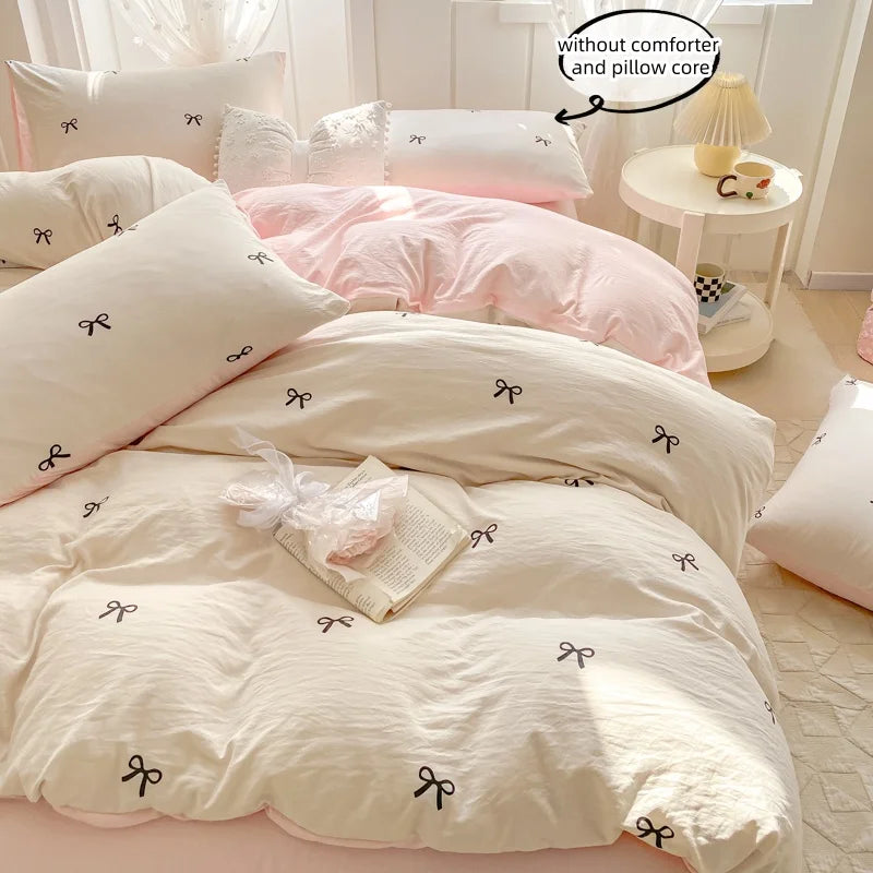 3 Piece Sheet Set  pink bowknot