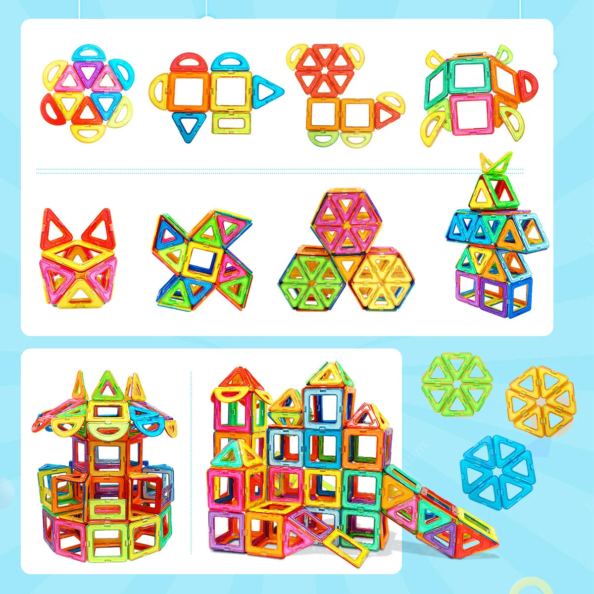 30/62/92PCS Magnetic Building Blocks