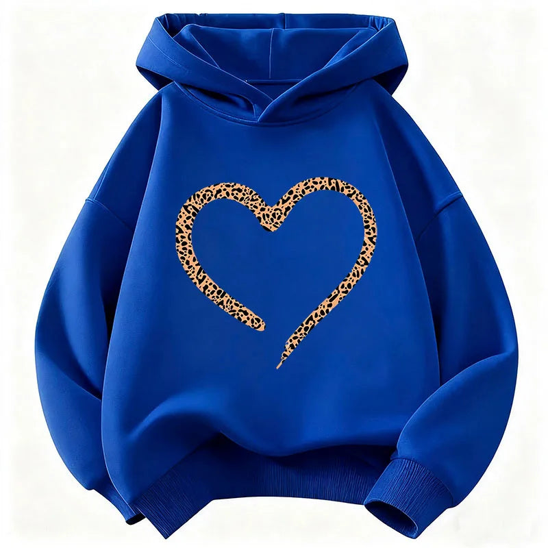 Leopard print heart sweater