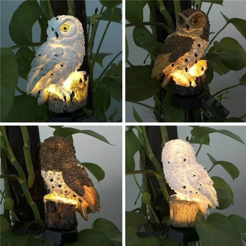 Owl Lights Outdoor Solar Powered Lawn Floor Lamp Waterproof Landscape Lighting Pathway LED Animal Lantern Yard Lawn Garden Decor