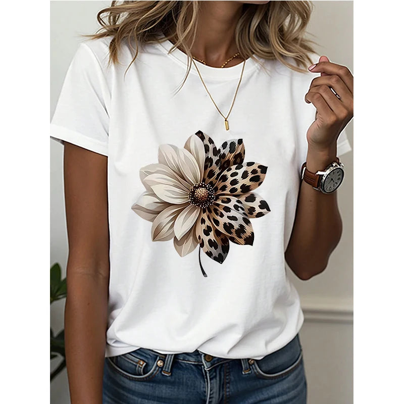 Women's Leopard Floral Tee