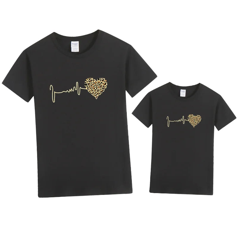 Leopard Heart Family T-shirt