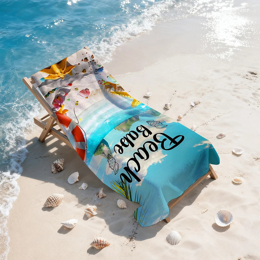 Kawaii summer vibe element Beach Towel Bath Towels for the Body Sauna Travel Spa Bathroom Accessories Beach, camping, picnic