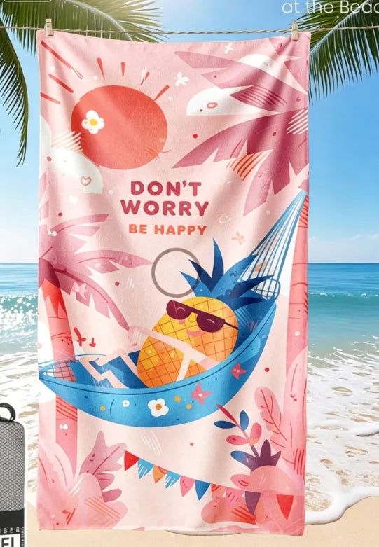 1pc Printed Beach Towel Summer Fruit Pattern Swimwear Bath Towel Fashionable Beach Towel Super Absorbent Bath Towel