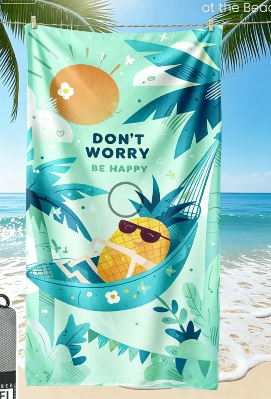 1pc Printed Beach Towel Summer Fruit Pattern Swimwear Bath Towel Fashionable Beach Towel Super Absorbent Bath Towel