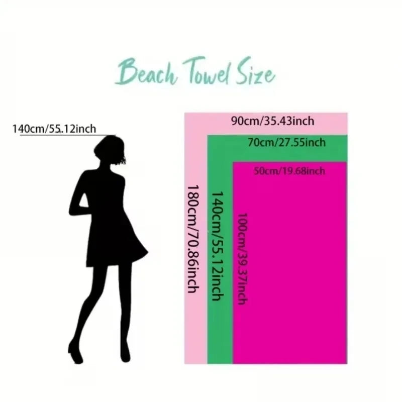 1pc Printed Beach Towel Summer Fruit Pattern Swimwear Bath Towel Fashionable Beach Towel Super Absorbent Bath Towel