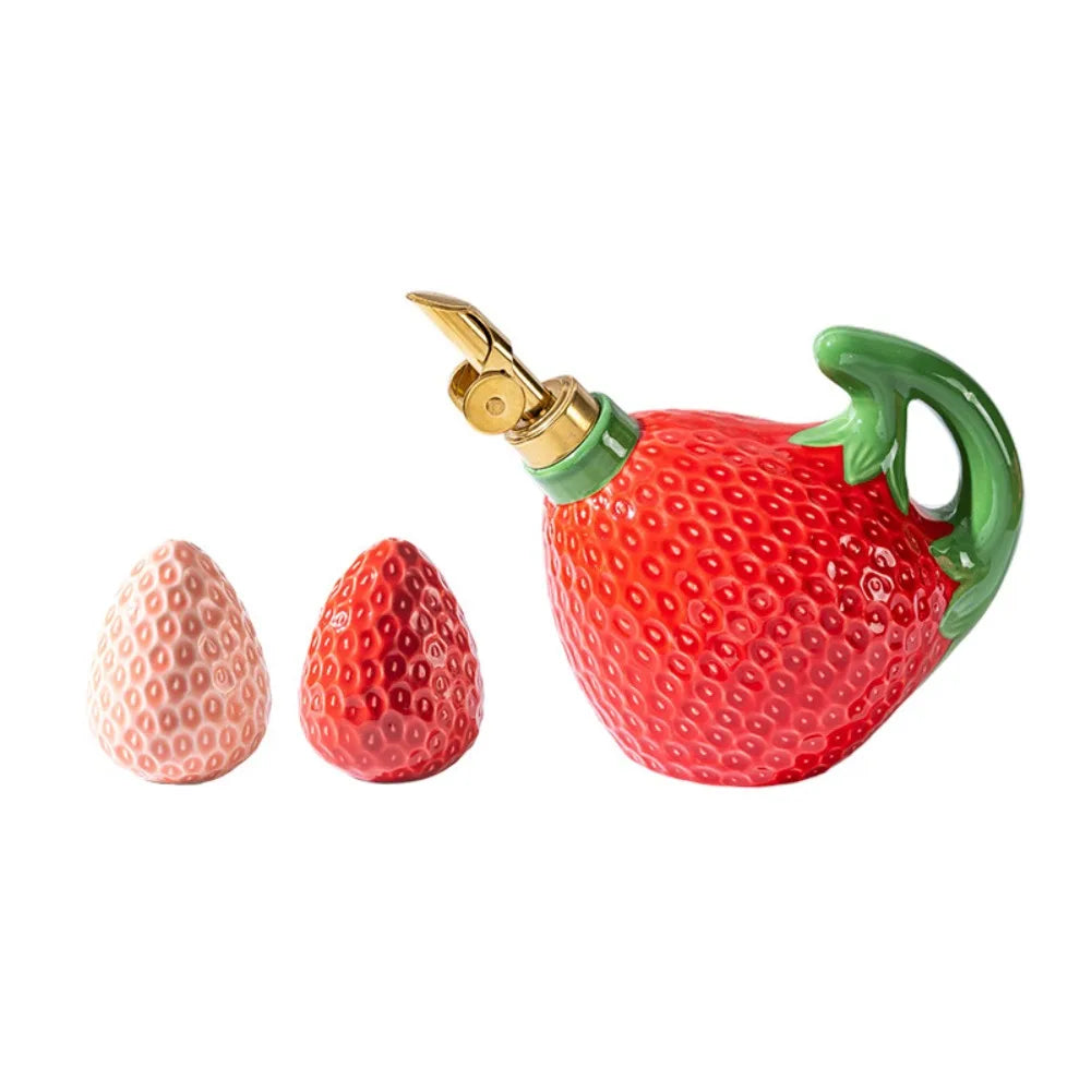 Ceramic Strawberry Seasoning Jar