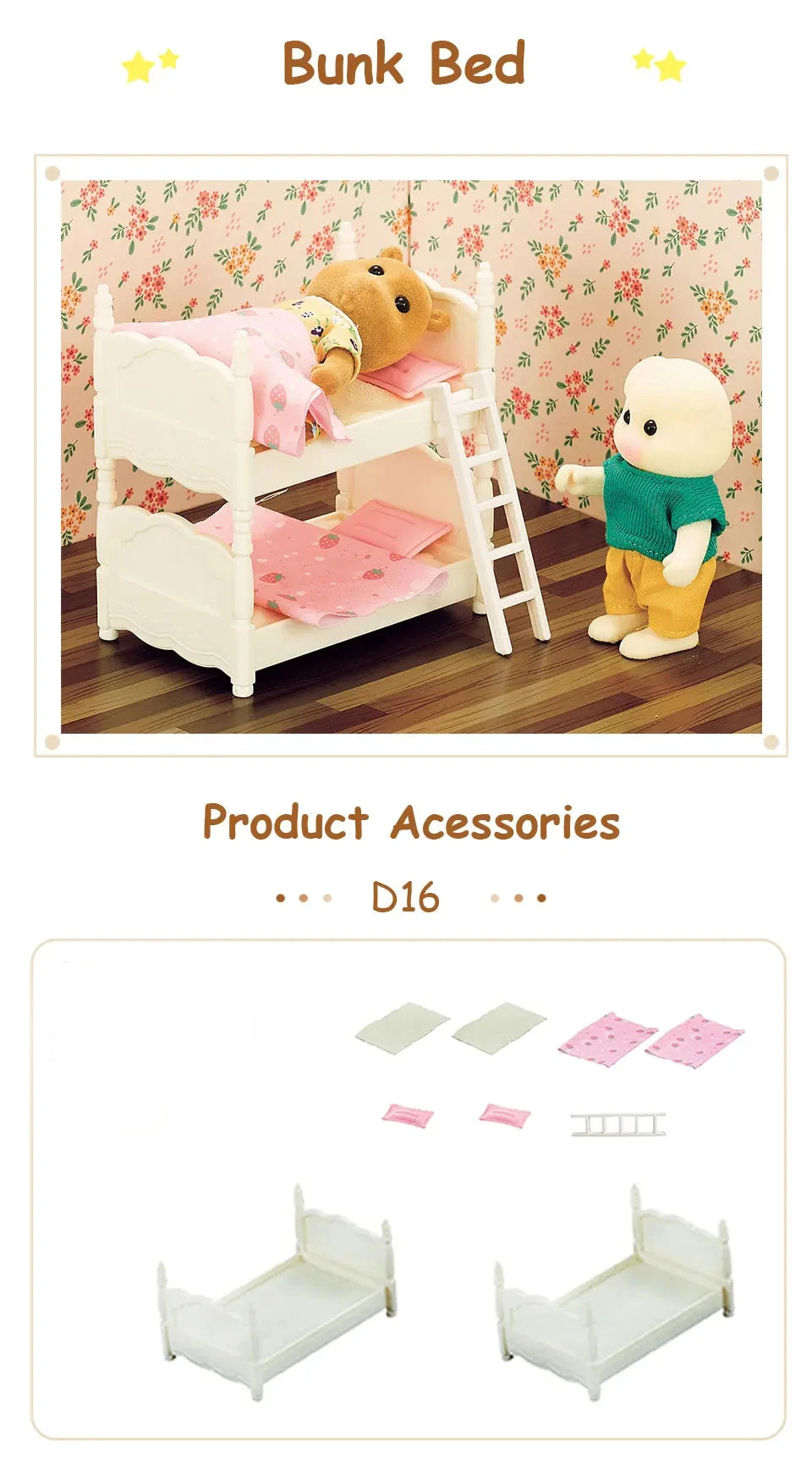 Miniature Furniture Forest Family Kitchen Toy