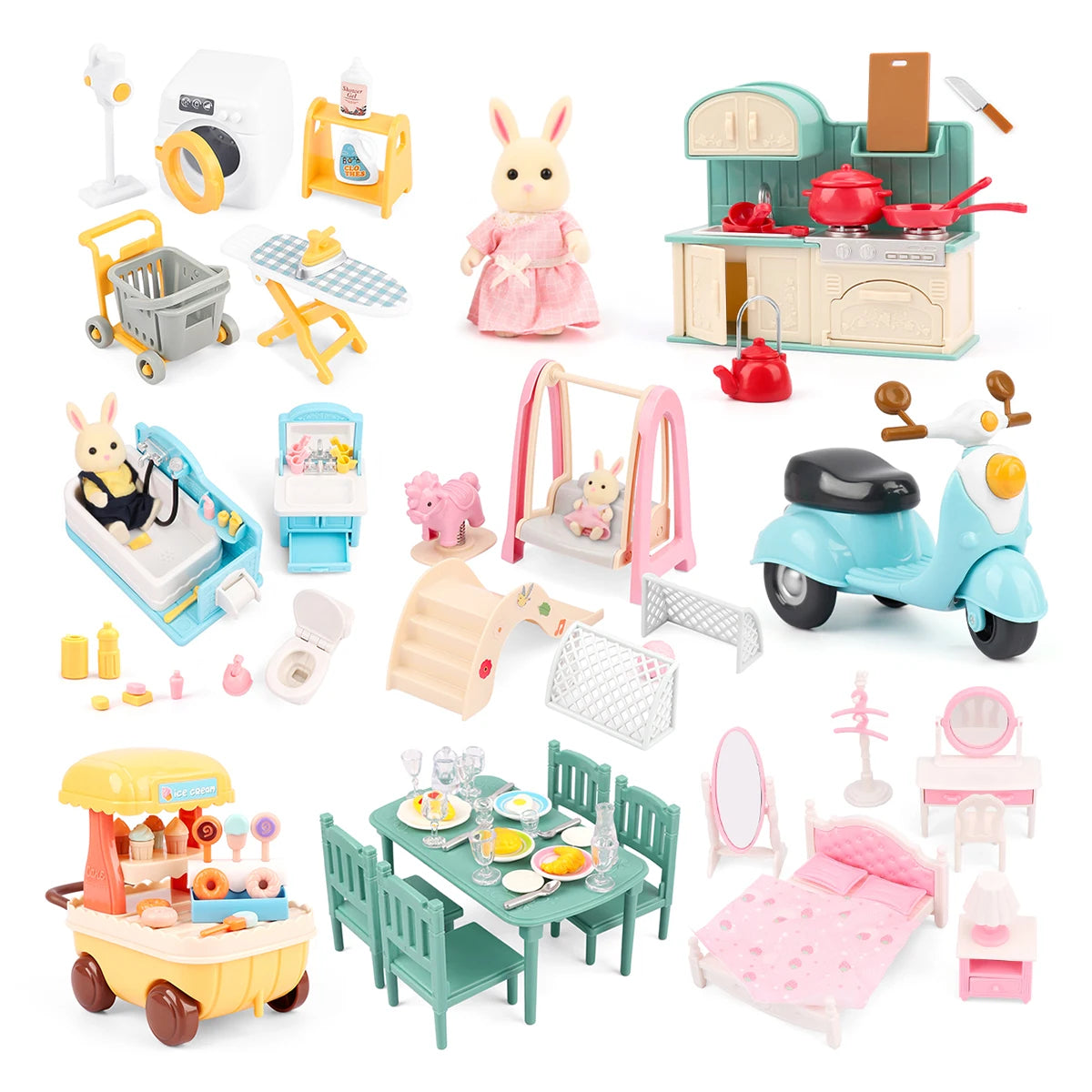 Miniature Furniture Forest Family Kitchen Toy