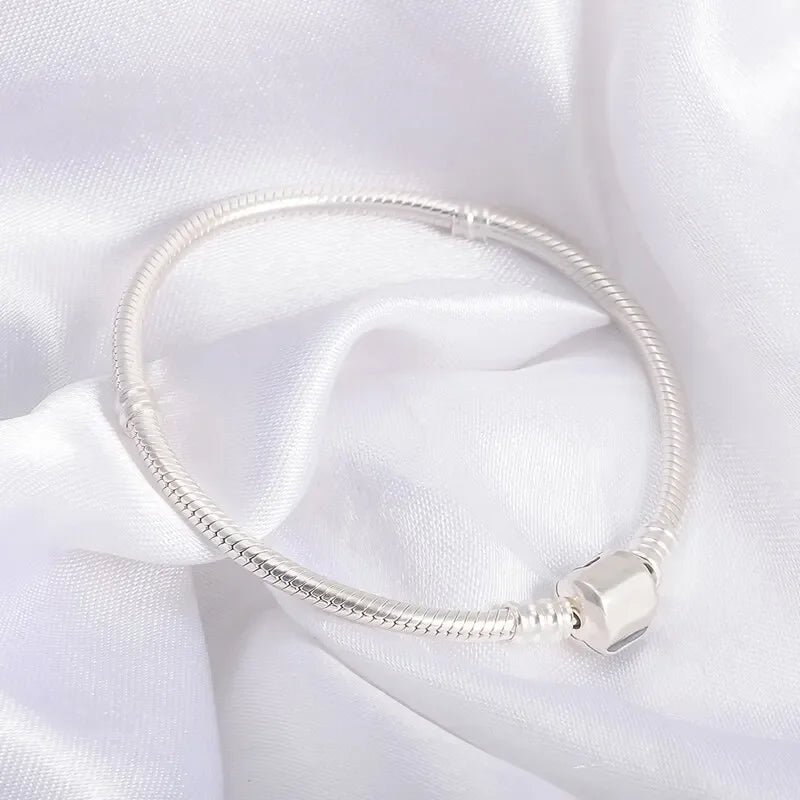 925 Silver Charm Bracelet Soft Smooth