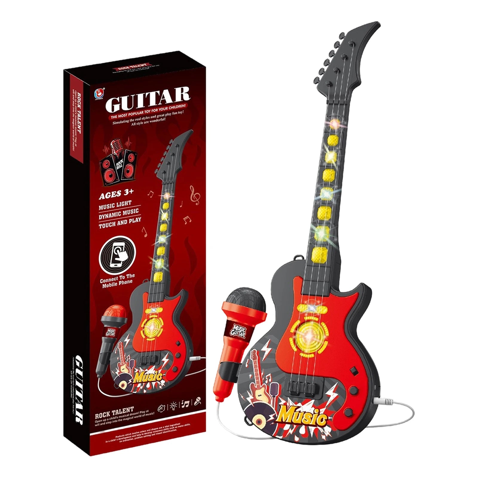 Children'S Guitar And Microphone Toys Guitar