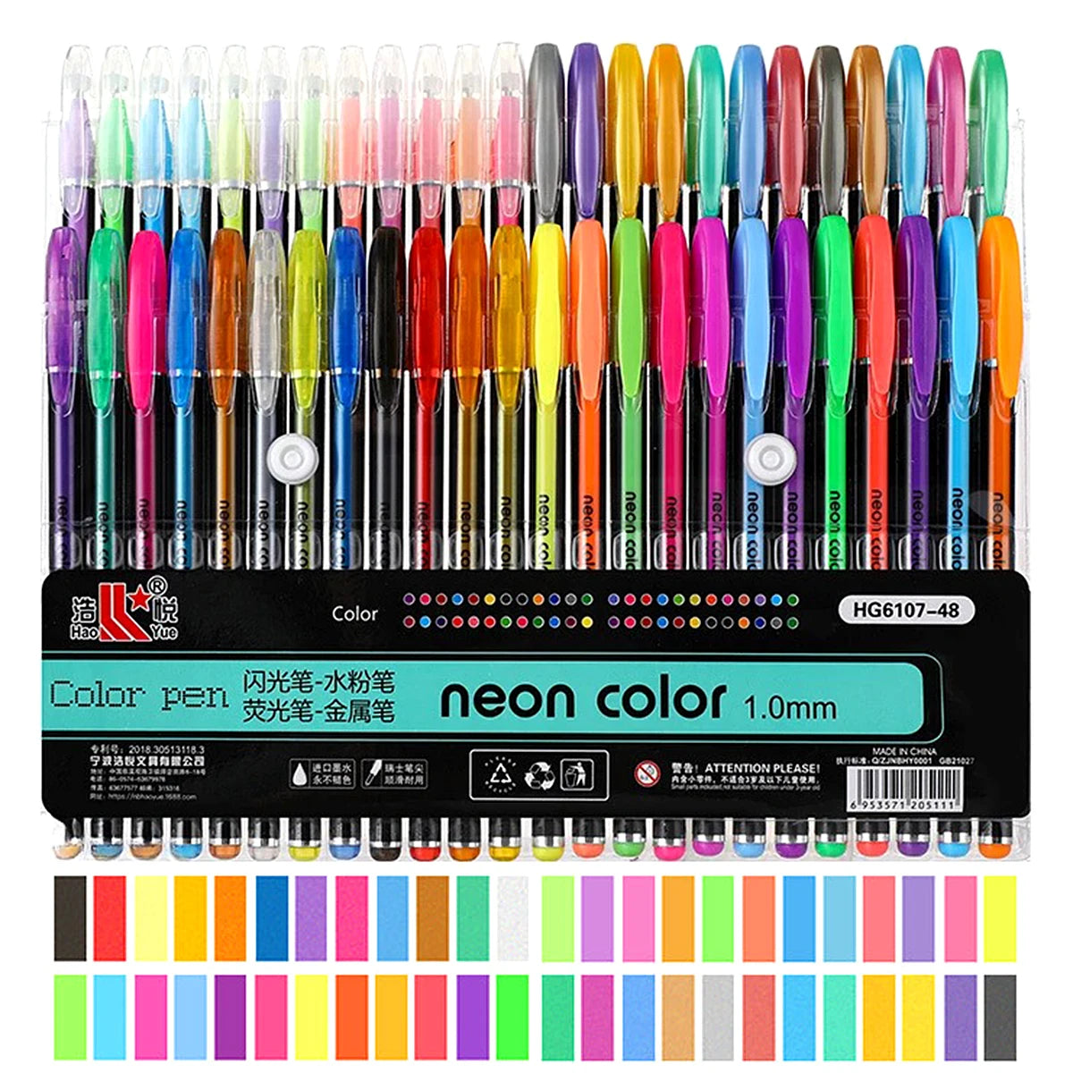 60Pcs Metallic Glitter Colors Gel Pens Set