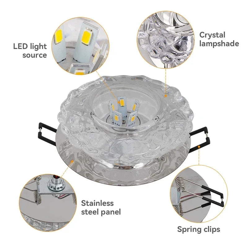 LED Ceiling Lamp for Aisle, Flush, Living Room, Crystal Corridor, Porch Light, Front Porch, Porch Light