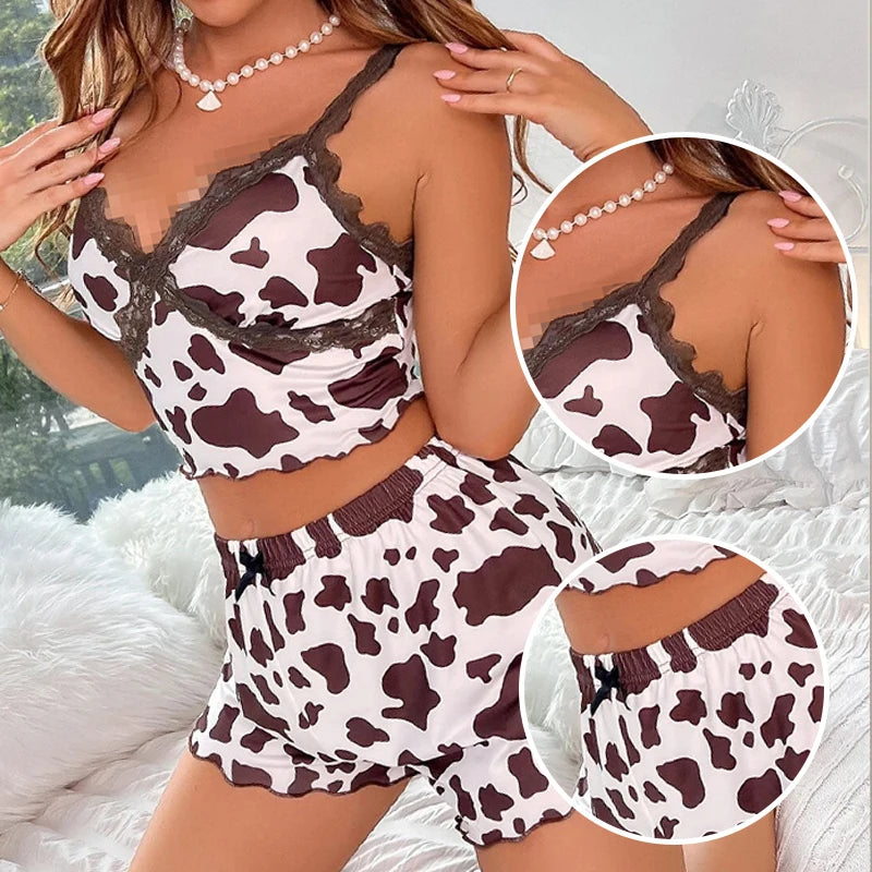 Lace Suspender Pajamas Two-Piece Set