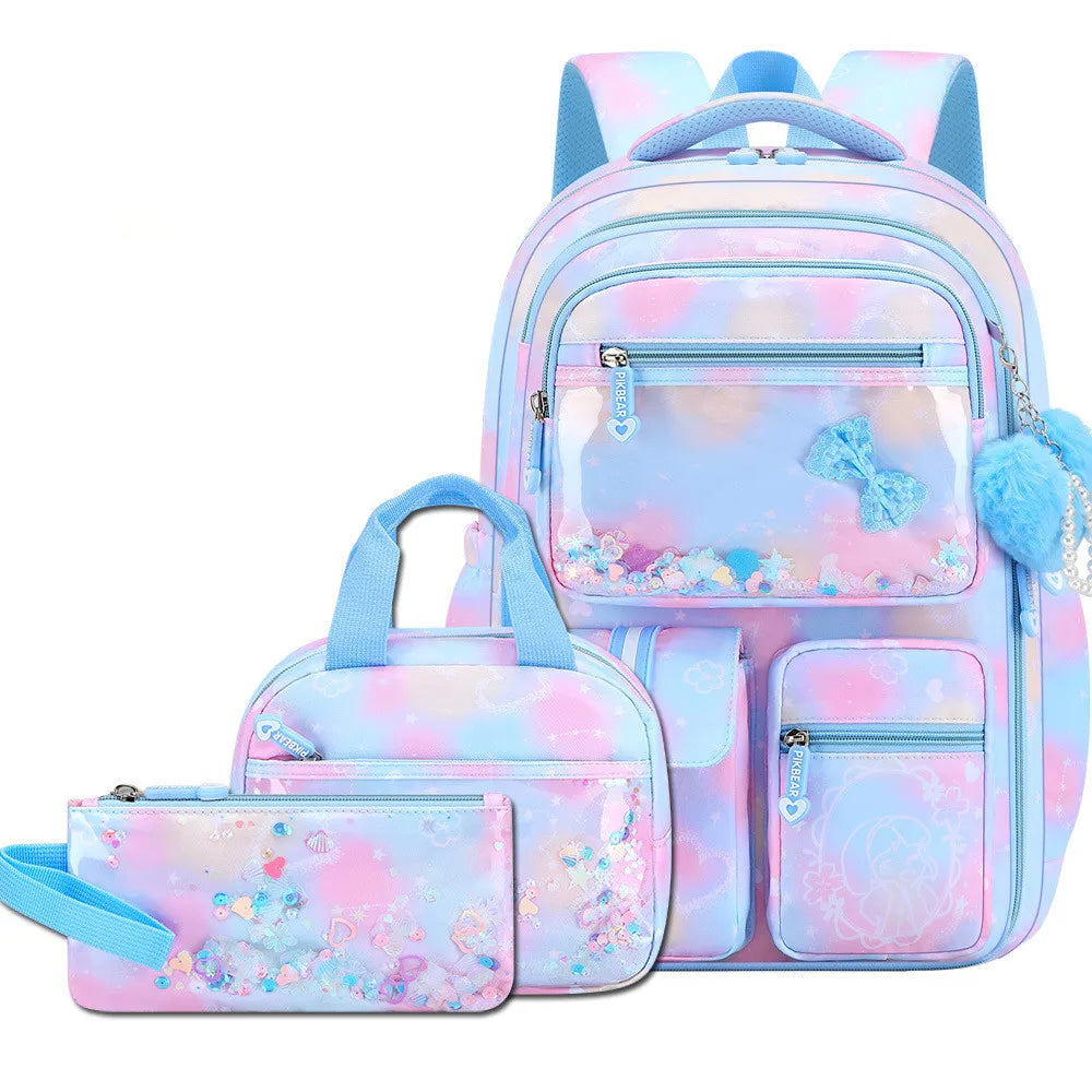 Fashion Love Pendant 3-Piece Set School Backpack