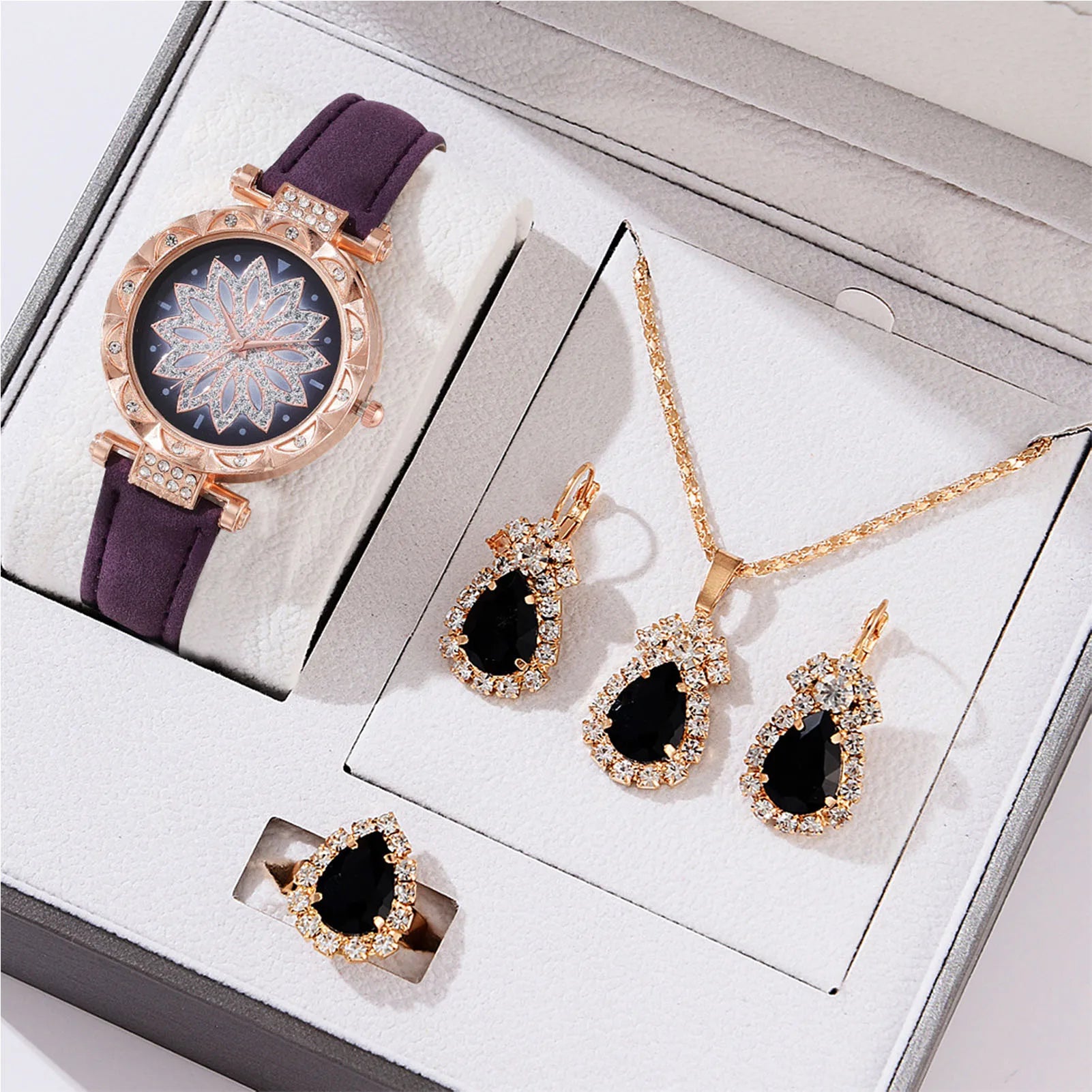 Watch, earrings, necklace gift set