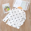 Girls Clothes Long-sleeved T-shirts with High Collars for Babies, Spring and Autumn Children's Tops with Ruffles Simple Love