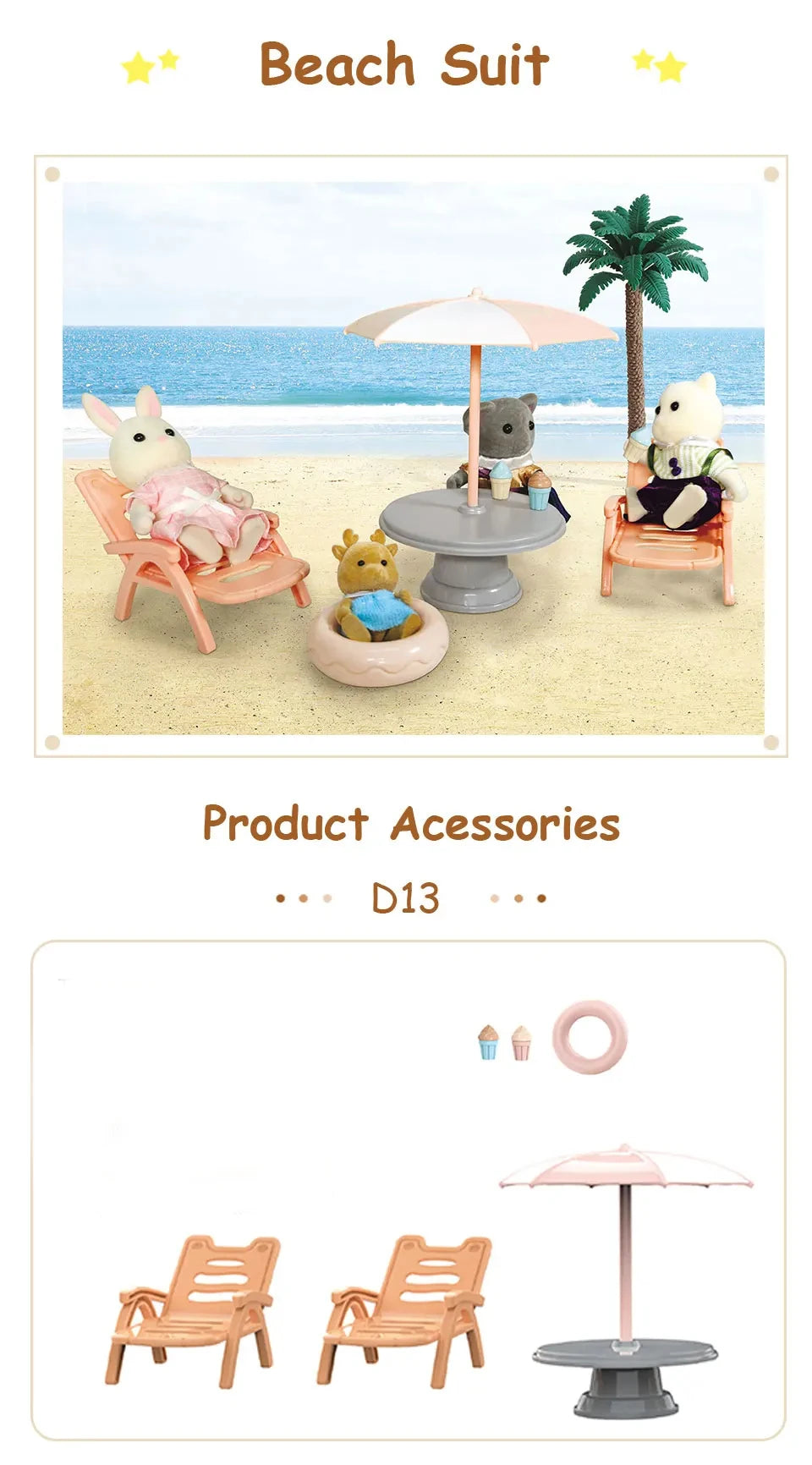 Miniature Furniture Forest Family Kitchen Toy