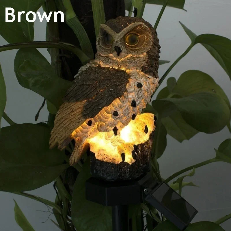 Owl Lights Outdoor Solar Powered Lawn Floor Lamp Waterproof Landscape Lighting Pathway LED Animal Lantern Yard Lawn Garden Decor