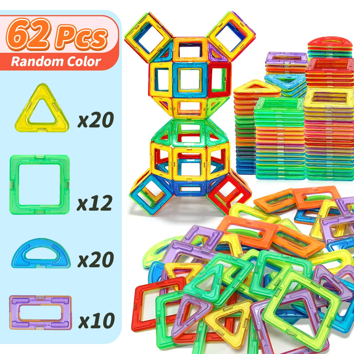 30/62/92PCS Magnetic Building Blocks