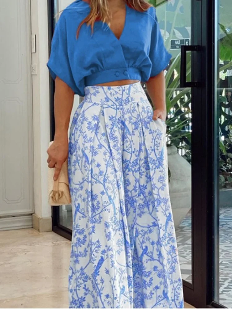 2pc crop top & summer flares