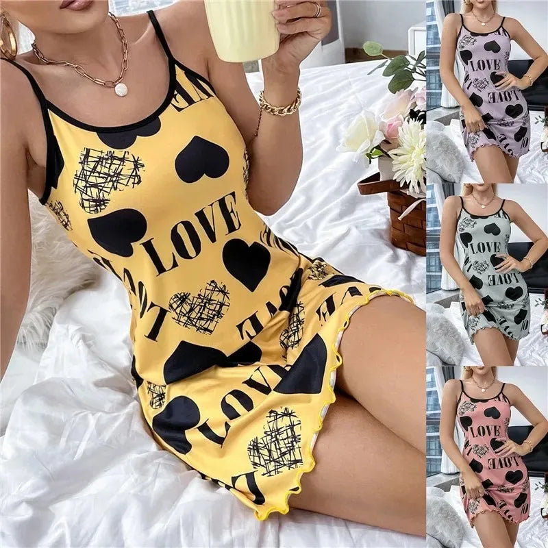 Spaghetti Strap V-Neck Nightdress