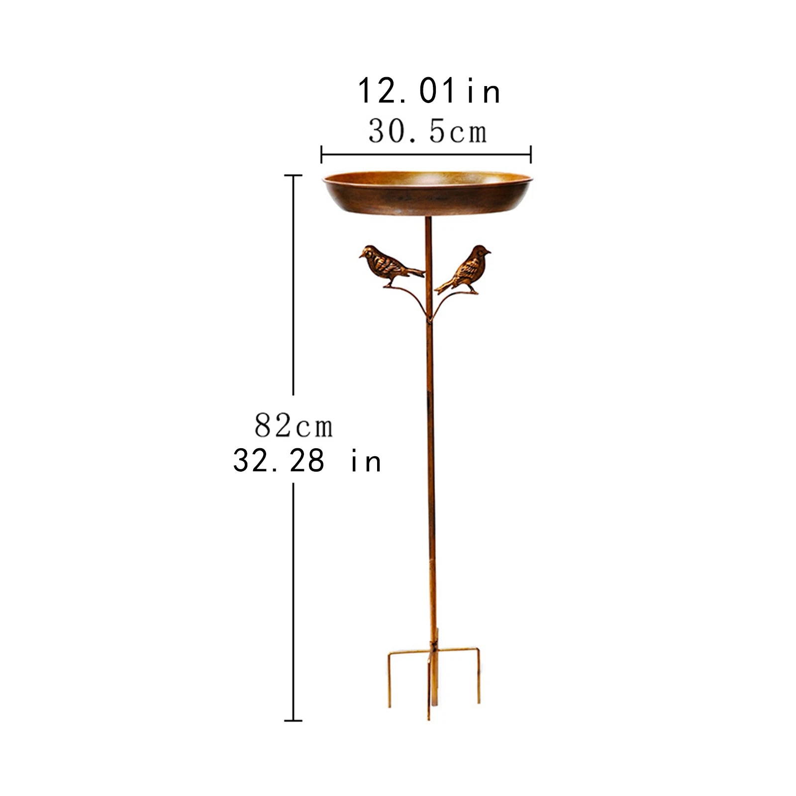 Bird Bath Feeder Bowl 5-Pronged Base Metal Bird Feeder Freestanding Birdbath for Yard Patio Outdoors Garden Iron Pedestal Stake