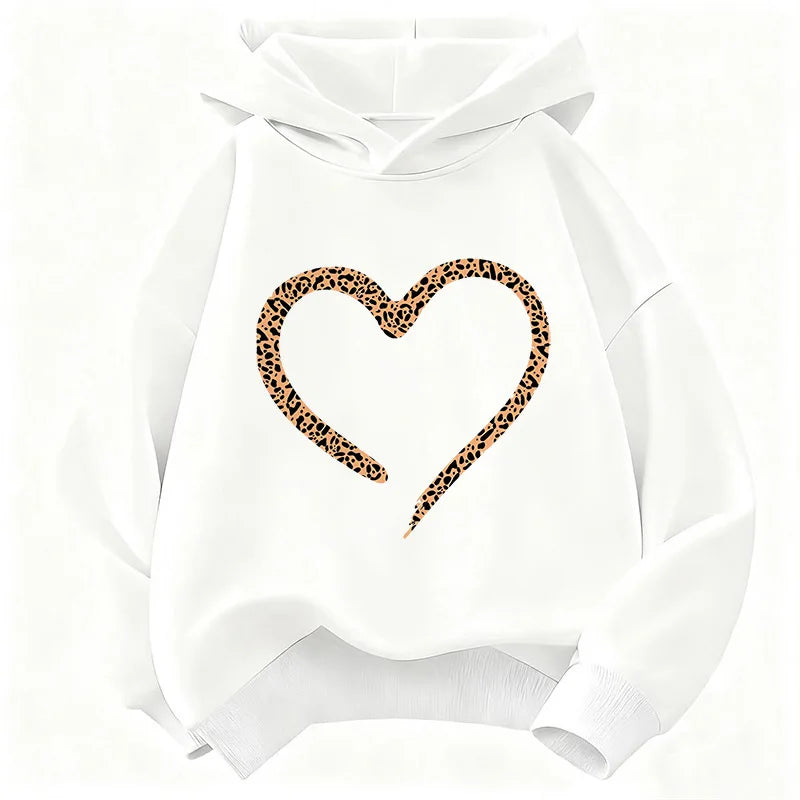 Leopard print heart sweater