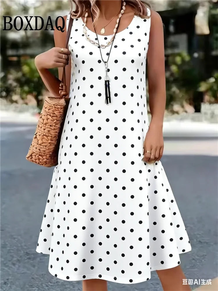 Polka Dot Sleeveless Dress