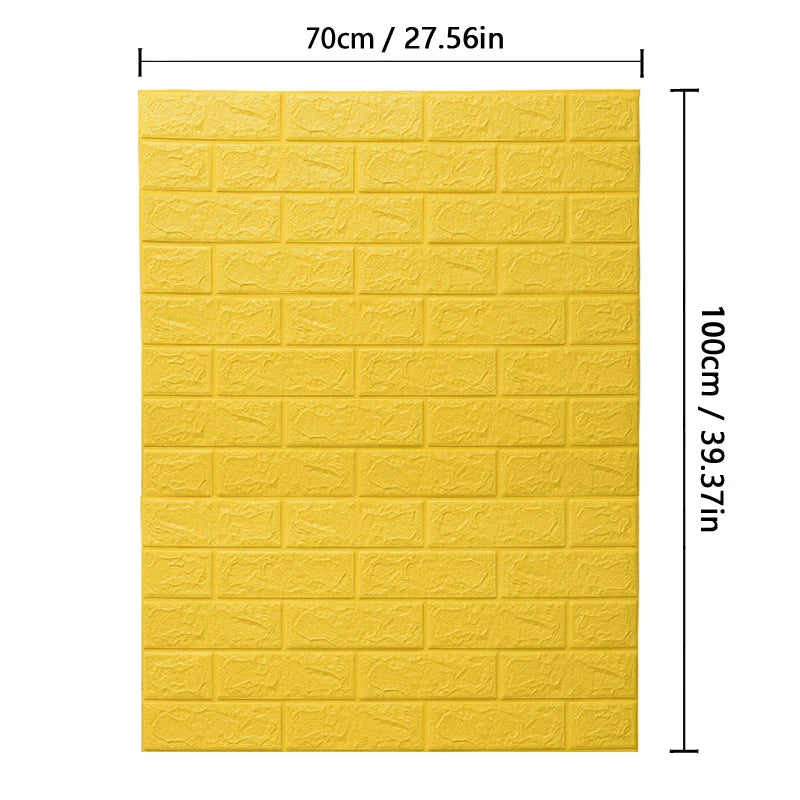 3D Soft Foam Brick Wallpaper Sticker Roll DIY Self Adhesive Living Room Home Kitchen Bathroom Decorative Wall Paper White Blue
