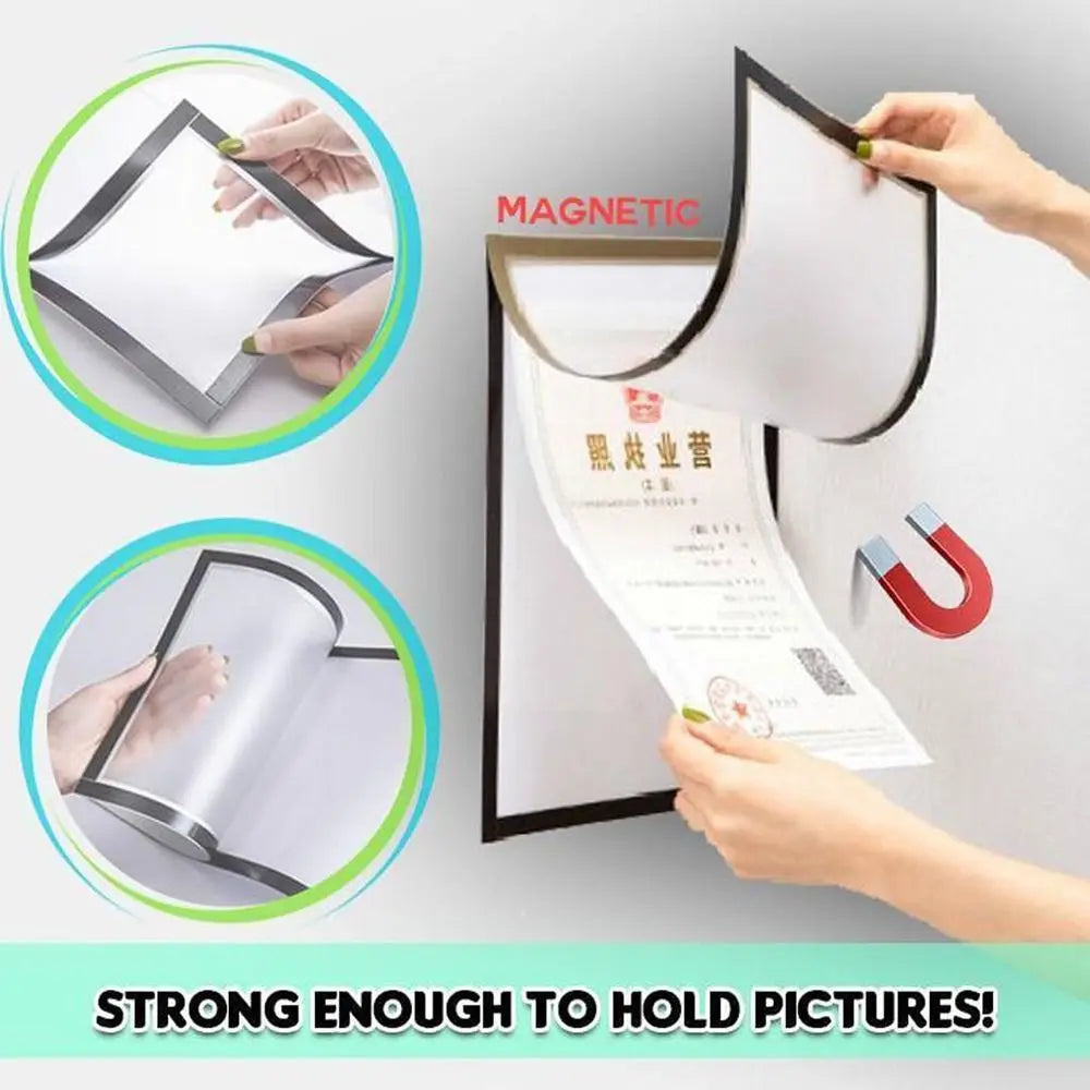 A4 Magnetic Photo Frame Magnetic Display Board Self Adhesive Soft Picture Frame Document Canvas Painting Shop Window Advertising