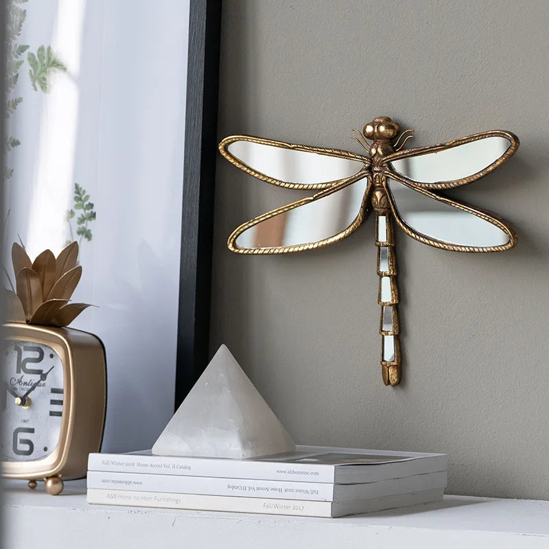1PC, resin vintage butterfly and dragonfly charm, creative living room background wall decoration wall hanging home decoration