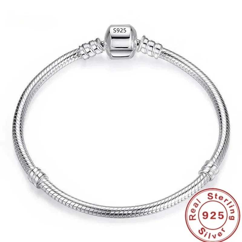 925 Silver Charm Bracelet Soft Smooth