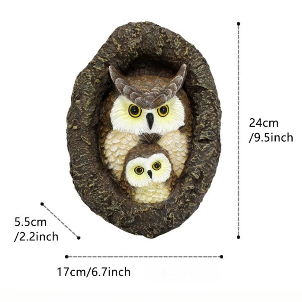 Baby Owl Resin Tree Face Owl Tree Hugger Outdoor Sculpture for Tree Decorations Garden Ornament Tree Statue Peeker