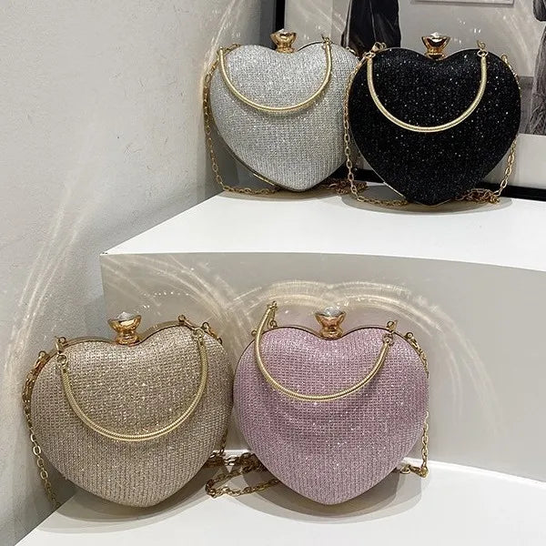 Peach Heart-shaped Evening Bags