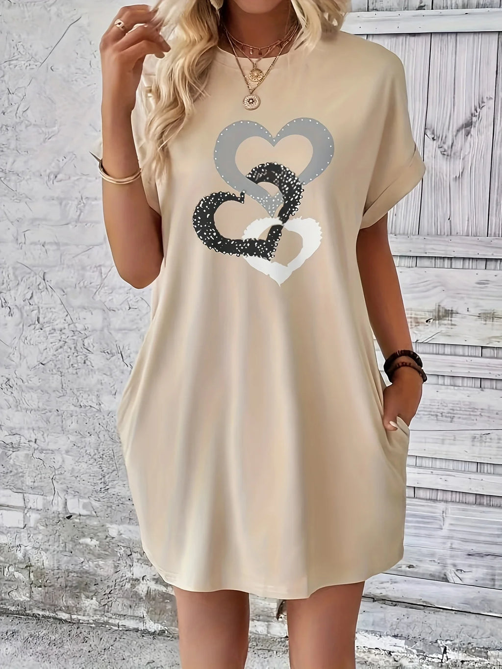 Tied knot hearts Tee- Dress