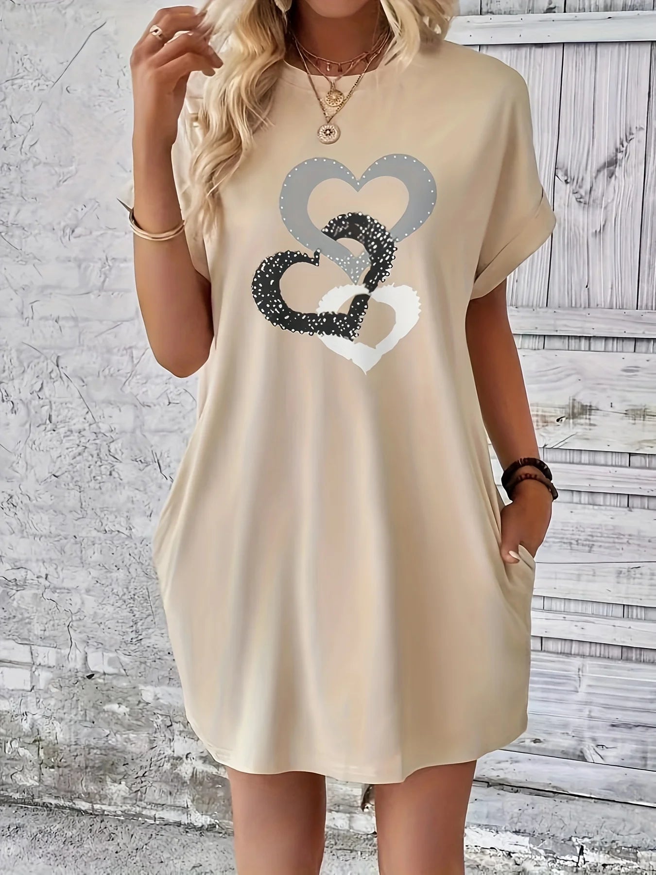 Tied knot hearts Tee- Dress