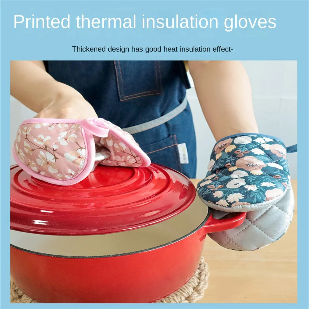 Anti-scalding Oven Gloves Mitts Heat Insulation Iron-proof Printed Japanese Style Kitchen Accessories Bbq Oven Pot Holder