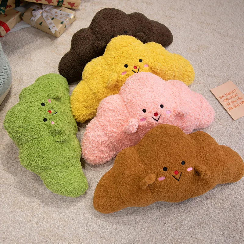 Plush Croissant Pillow Soft Simulation Food Bread Doll Soft Sofa Cushion Home Decor Cute Stuffed Toys Birthday Christmas Gift