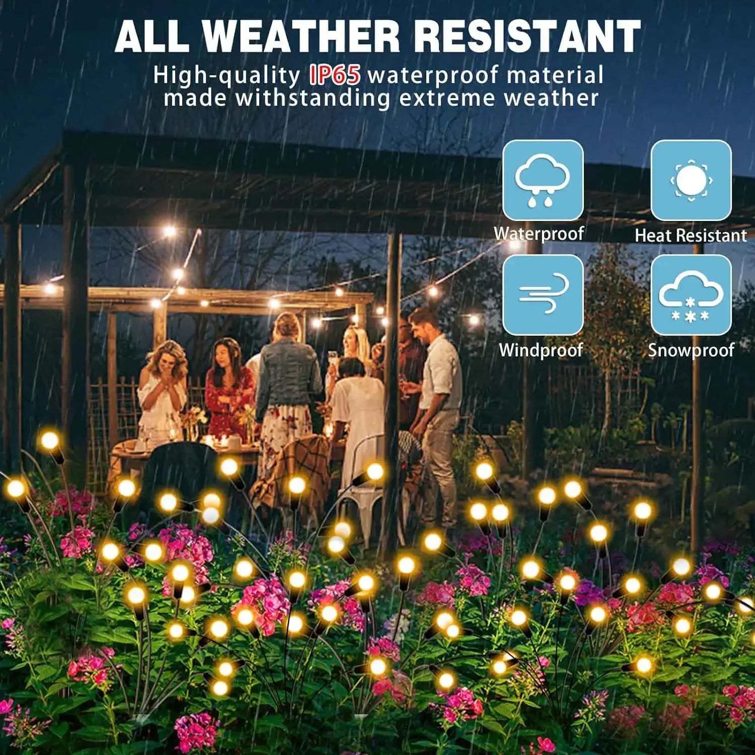 Three Headed Firefly Solar Outdoor Waterproof Firefly Lamp Courtyard Garden Layout Atmosphere Decoration Creative Outdoor Lawn