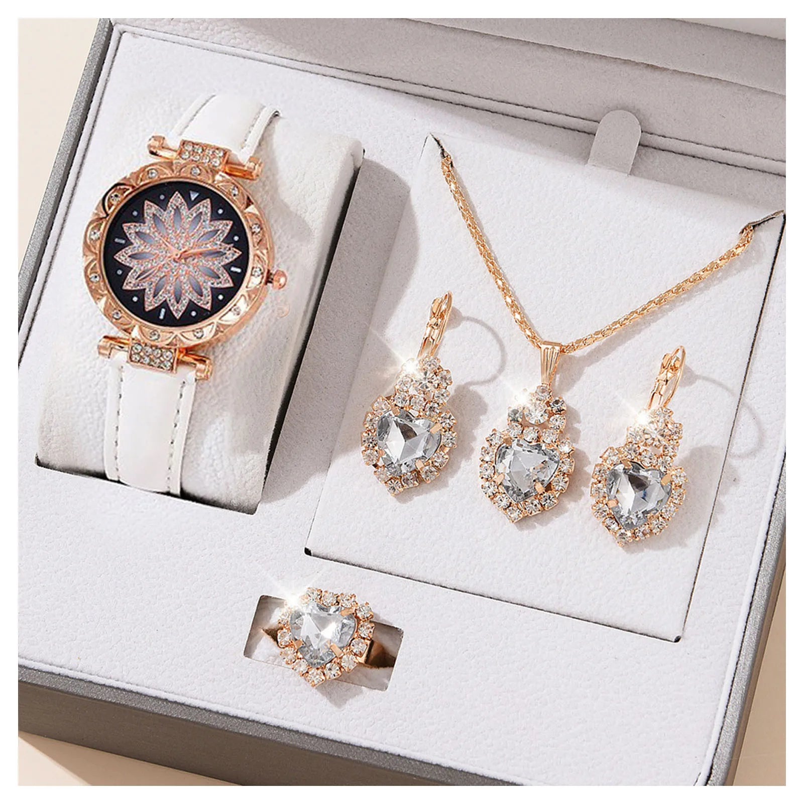 Watch, earrings, necklace gift set