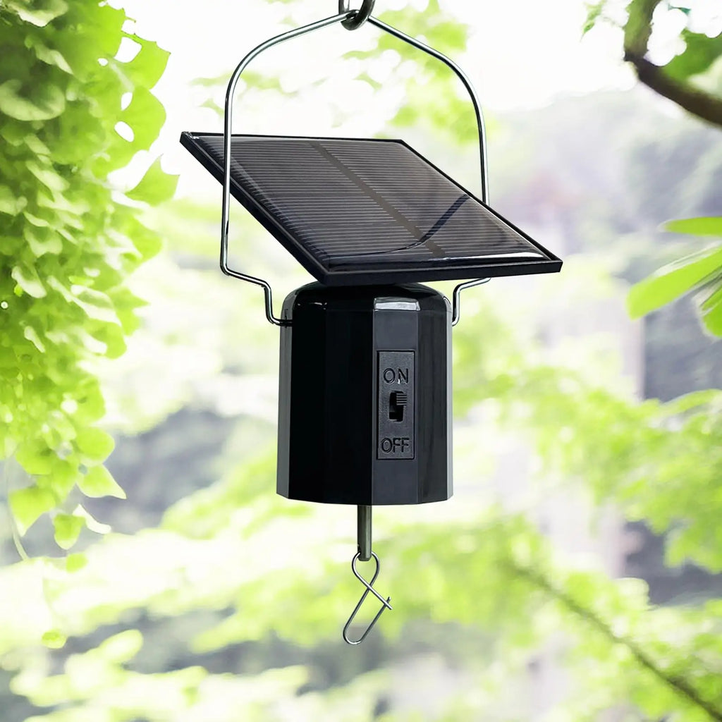 Wind Spinner Solar Motor with Hook Solar Powered Wind Chime Ornament Rotating Outdoor Decor Wind Spinner Solar Motor
