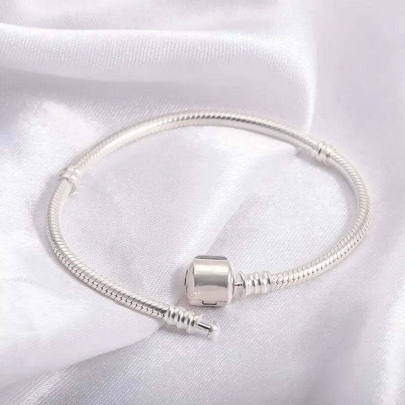 925 Silver Charm Bracelet Soft Smooth