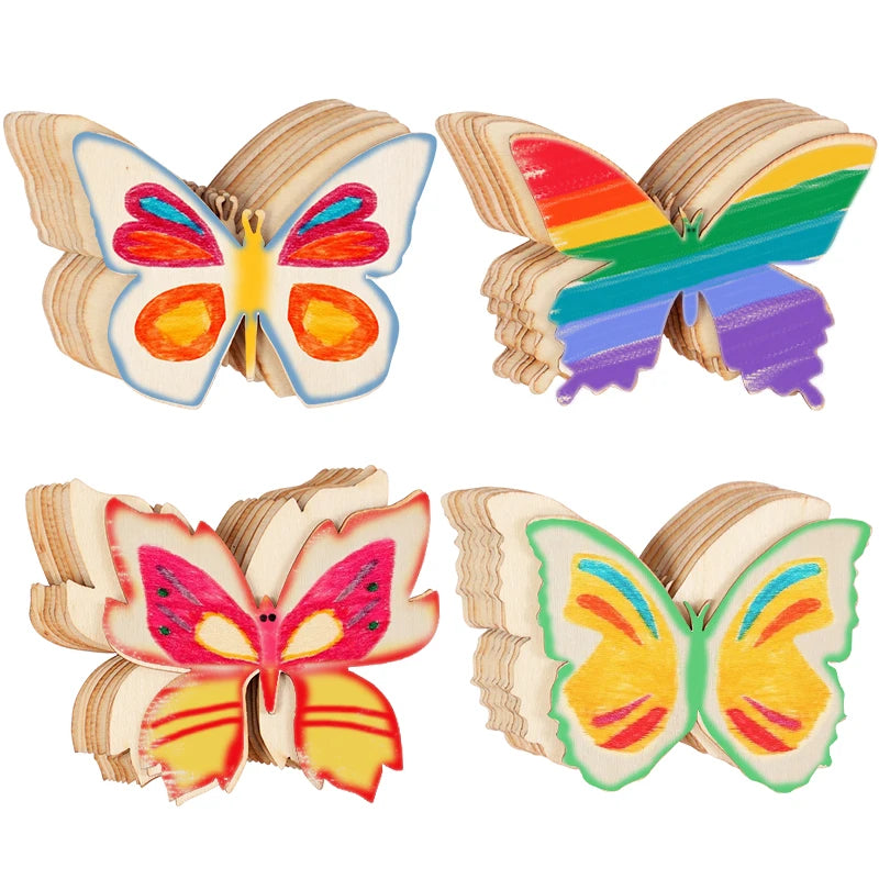 10pcs Wooden Butterfly templates